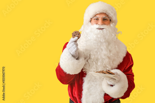 Santa Claus with cookies on...