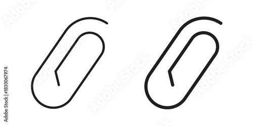 Attachment clip icon or logo pack. Vector Illustration Outline and flat