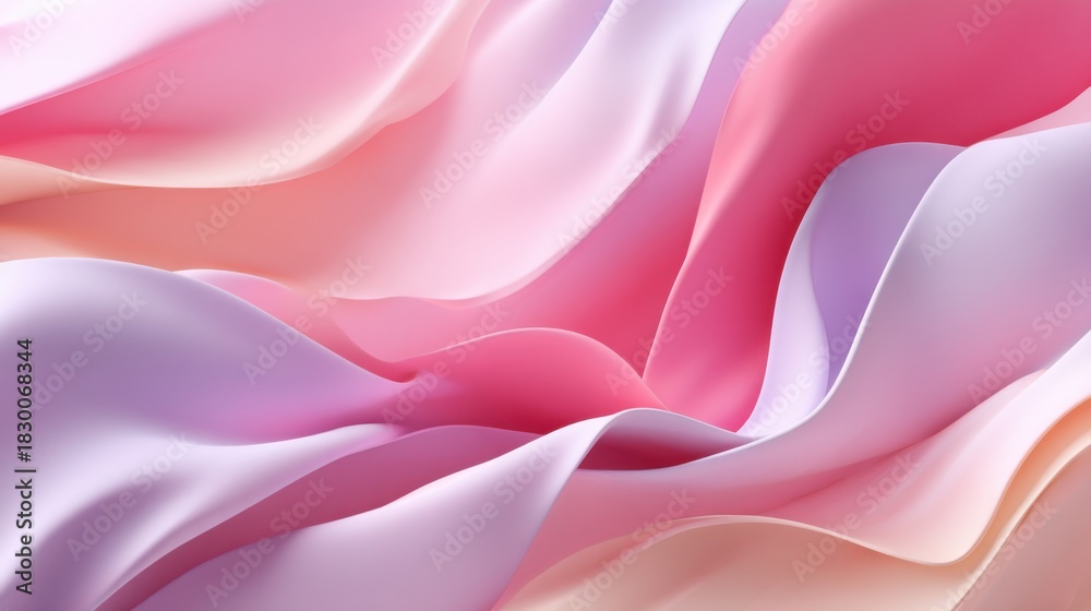 Obraz premium Abstract background with flowing pastel waves in soft pink and lavender tones, blending seamlessly. 