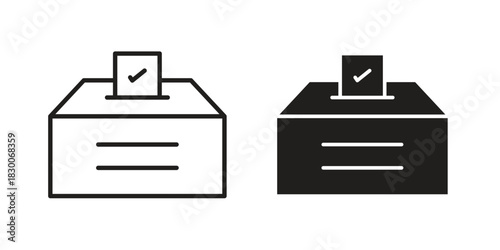 Ballot icon or logo pack. Vector Illustration Outline and flat