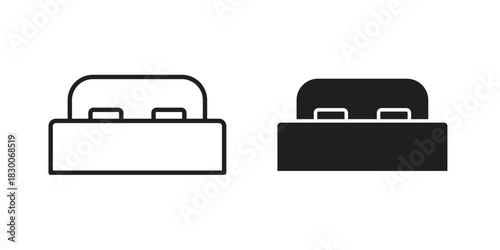 Bed icon or logo pack. Vector Illustration Outline and flat