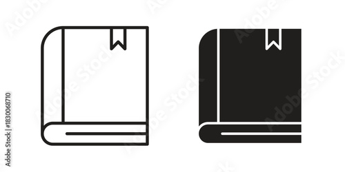 Book bookmark icon or logo pack. Vector Illustration Outline and flat