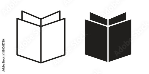 Book open icon or logo pack. Vector Illustration Outline and flat
