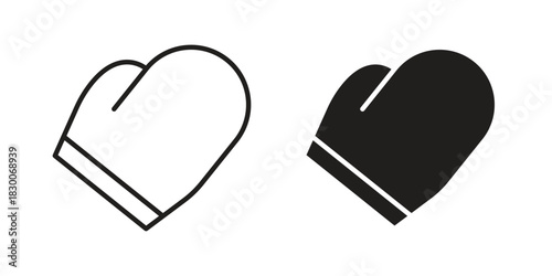 Boxing glove icon or logo pack. Vector Illustration Outline and flat