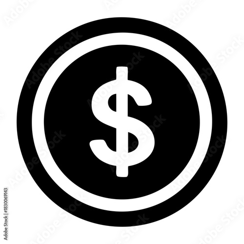 vector dollar coin icon, finance symbol