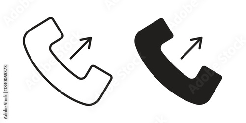 Call outgoing icon or logo pack. Vector Illustration Outline and flat