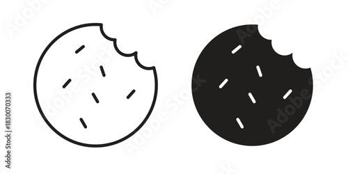 Cookie icon or logo pack. Vector Illustration Outline and flat