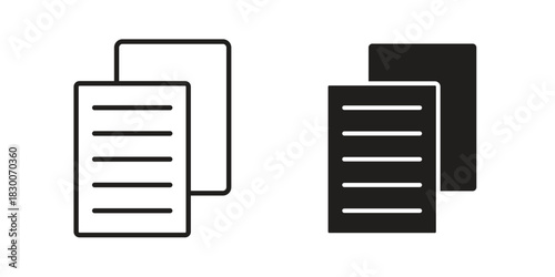 Copy icon or logo pack. Vector Illustration Outline and flat