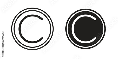 Copyright icon or logo pack. Vector Illustration Outline and flat