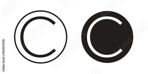 Copyright icon or logo pack. Vector Illustration Outline and flat