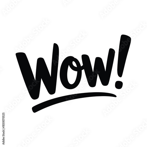 The word 'Wow!' is written in bold, black, hand-drawn lettering on a white background.
