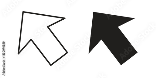 Cursor icon or logo pack. Vector Illustration Outline and flat