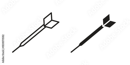 Dart icon or logo pack. Vector Illustration Outline and flat