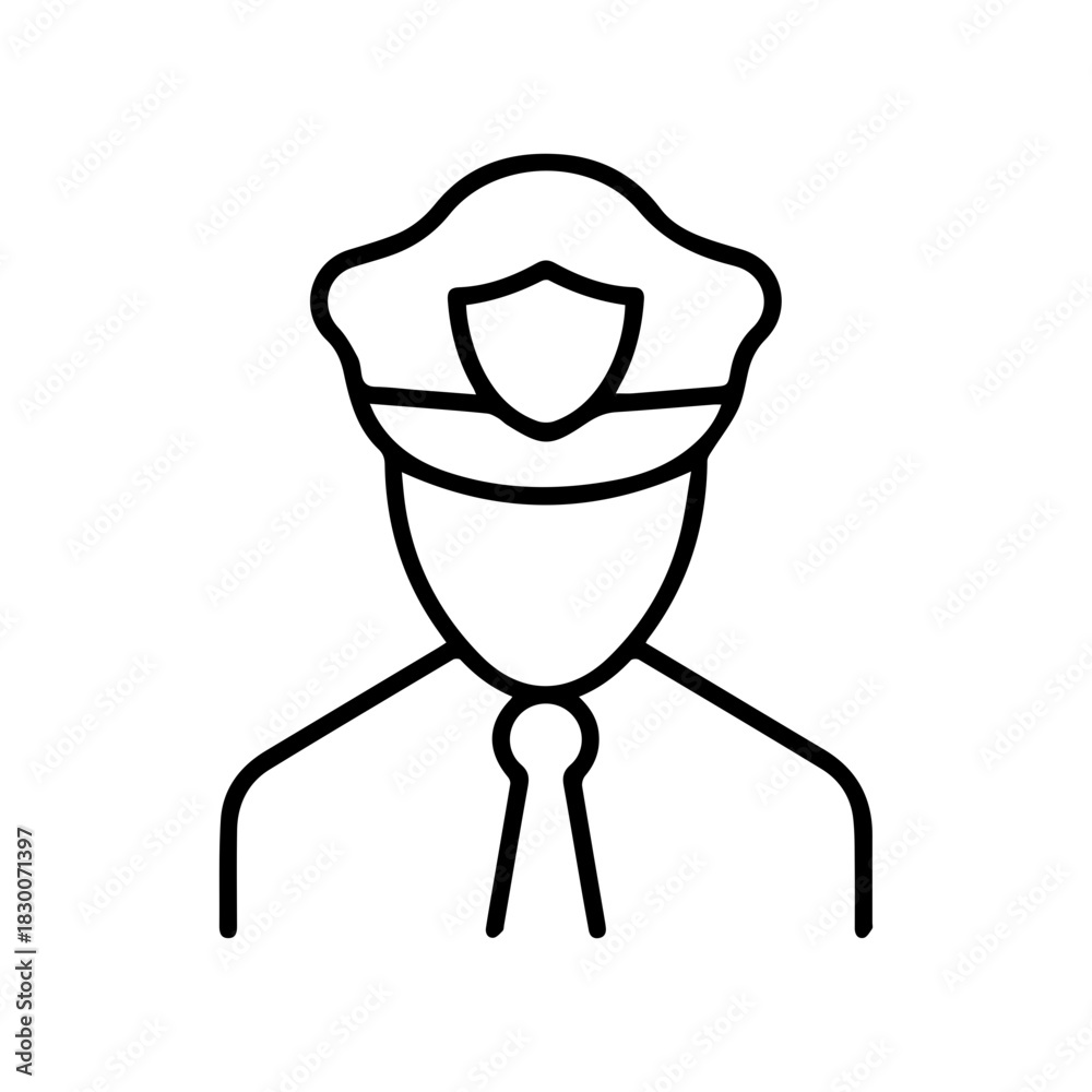 Obraz premium Police officer line icon