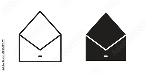 Envelope open icon or logo pack. Vector Illustration Outline and flat