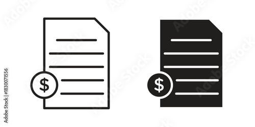 File invoice icon or logo pack. Vector Illustration Outline and flat