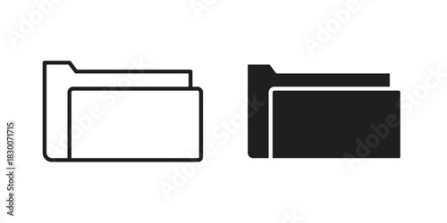 Folder icon or logo pack. Vector Illustration Outline and flat