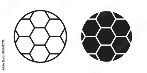 Football icon or logo pack. Vector Illustration Outline and flat