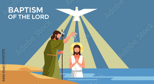 Experience the sacred Baptism of the Lord with John the Baptist, a powerful symbol of faith, renewal, and spiritual transformation for church publications and religious education