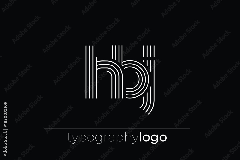 Fototapeta premium HBJ modern geometric typography logo