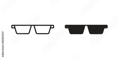 Glasses icon or logo pack. Vector Illustration Outline and flat