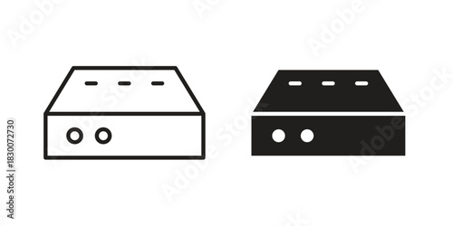 Hard Disk icon or logo pack. Vector Illustration Outline and flat