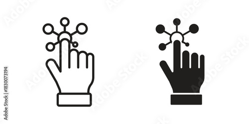 Interactive icon or logo pack. Vector Illustration Outline and flat