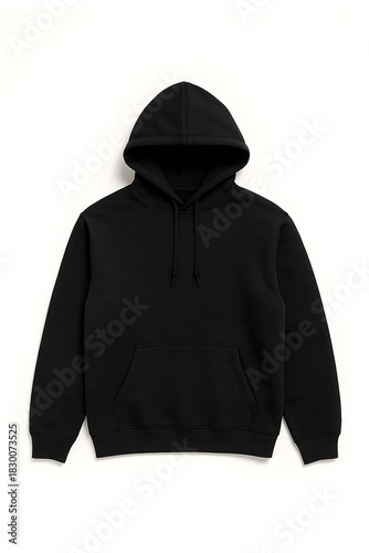 Plain black oversized hoodie with front pocket