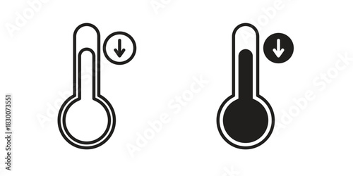 Low Temperature icon or logo pack. Vector Illustration Outline and flat