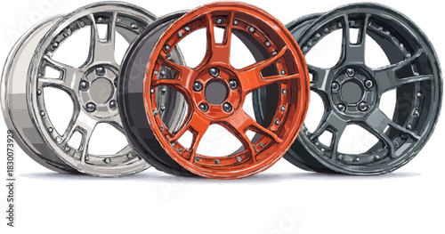 Vibrant Vehicle Wheels: An Elegant Display of Automotive Artistry