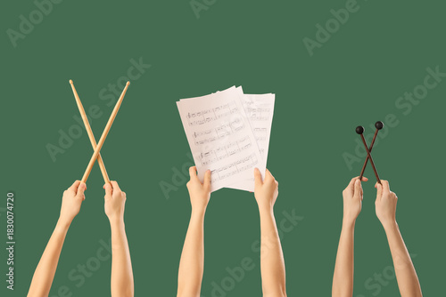 Female hands with music she...