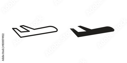 Plane icon or logo pack. Vector Illustration Outline and flat