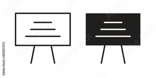 Presentation icon or logo pack. Vector Illustration Outline and flat