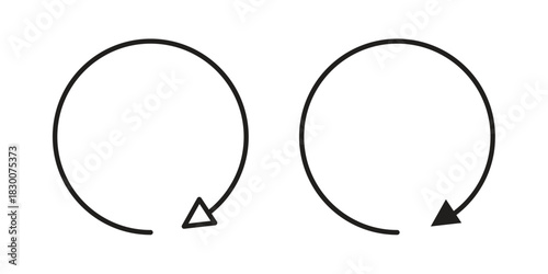 Recycle icon or logo pack. Vector Illustration Outline and flat