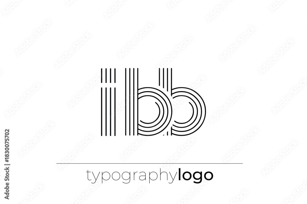 Obraz premium IBB modern geometric typography logo