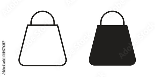 Shopping bag icon or logo pack. Vector Illustration Outline and flat