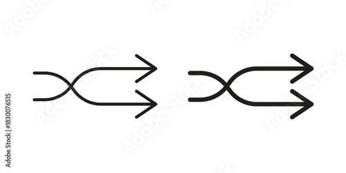 Shuffle icon or logo pack. Vector Illustration Outline and flat