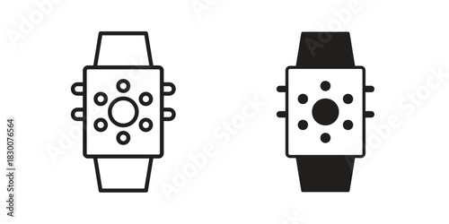 Smartwatch icon or logo pack. Vector Illustration Outline and flat