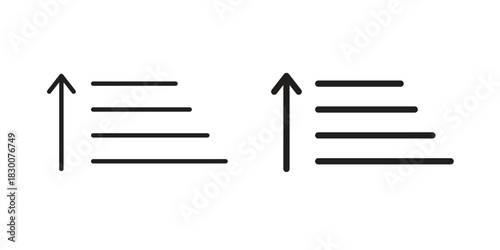 Sort amount up icon or logo pack. Vector Illustration Outline and flat