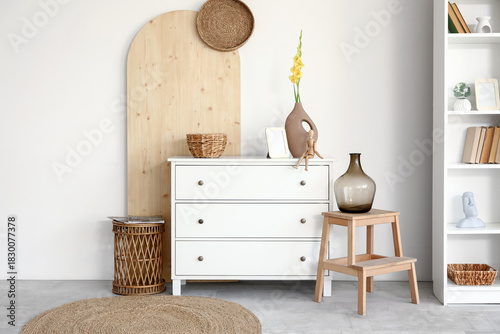 Interior of light room with...