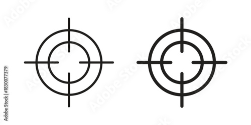 Target icon or logo pack. Vector Illustration Outline and flat