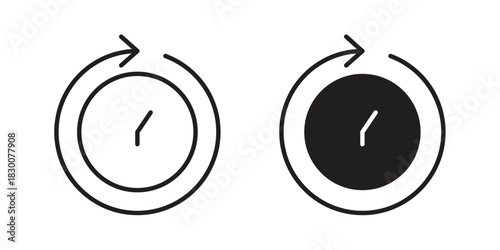 Time forward icon or logo pack. Vector Illustration Outline and flat