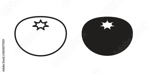 Tomato icon or logo pack. Vector Illustration Outline and flat