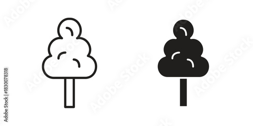 Tree free icon or logo pack. Vector Illustration Outline and flat