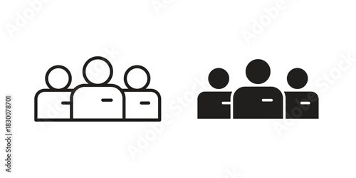 Users icon or logo pack. Vector Illustration Outline and flat