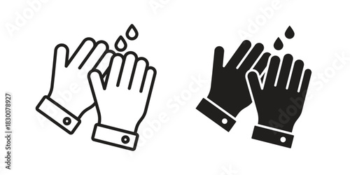 Wash your hands icon or logo pack. Vector Illustration Outline and flat