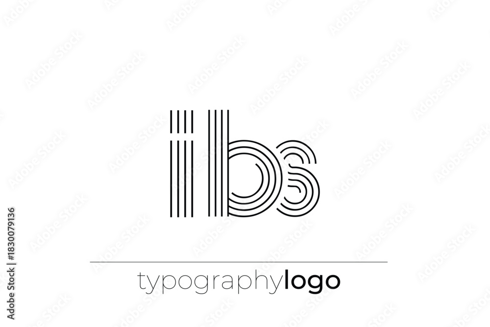 Obraz premium IBS modern geometric typography logo