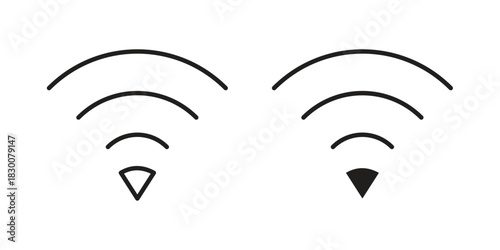 Wifi icon or logo pack. Vector Illustration Outline and flat