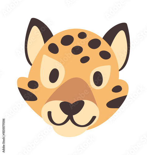 Leopard avatar cute animal head