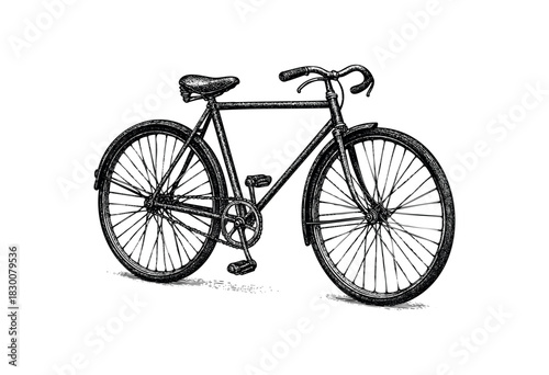 Detailed vintage engraving illustration of a classic bicycle — stock vector.